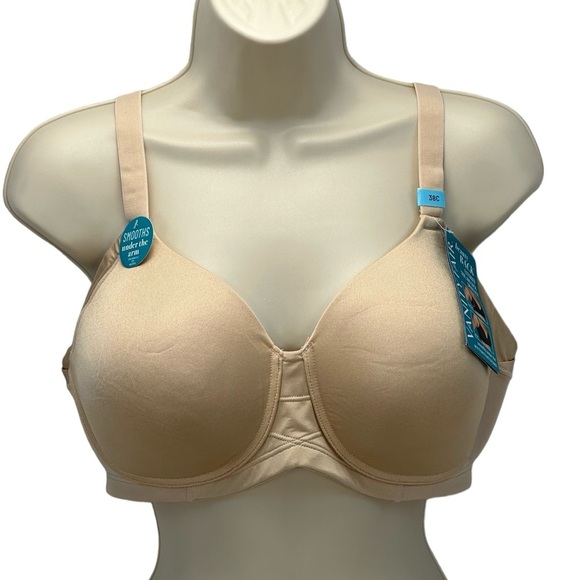 Vanity Fair Full Figure Wirefree Extended Side Back Smoother Bra - Nude - Picture 1 of 7
